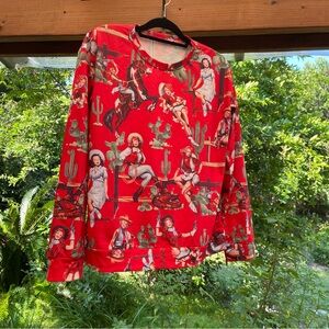 Vintage Cowgirl Pin-Up Girl Sweatshirt XL